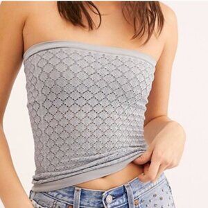 NEW Free People Honey Textured Tube Top gray M/L